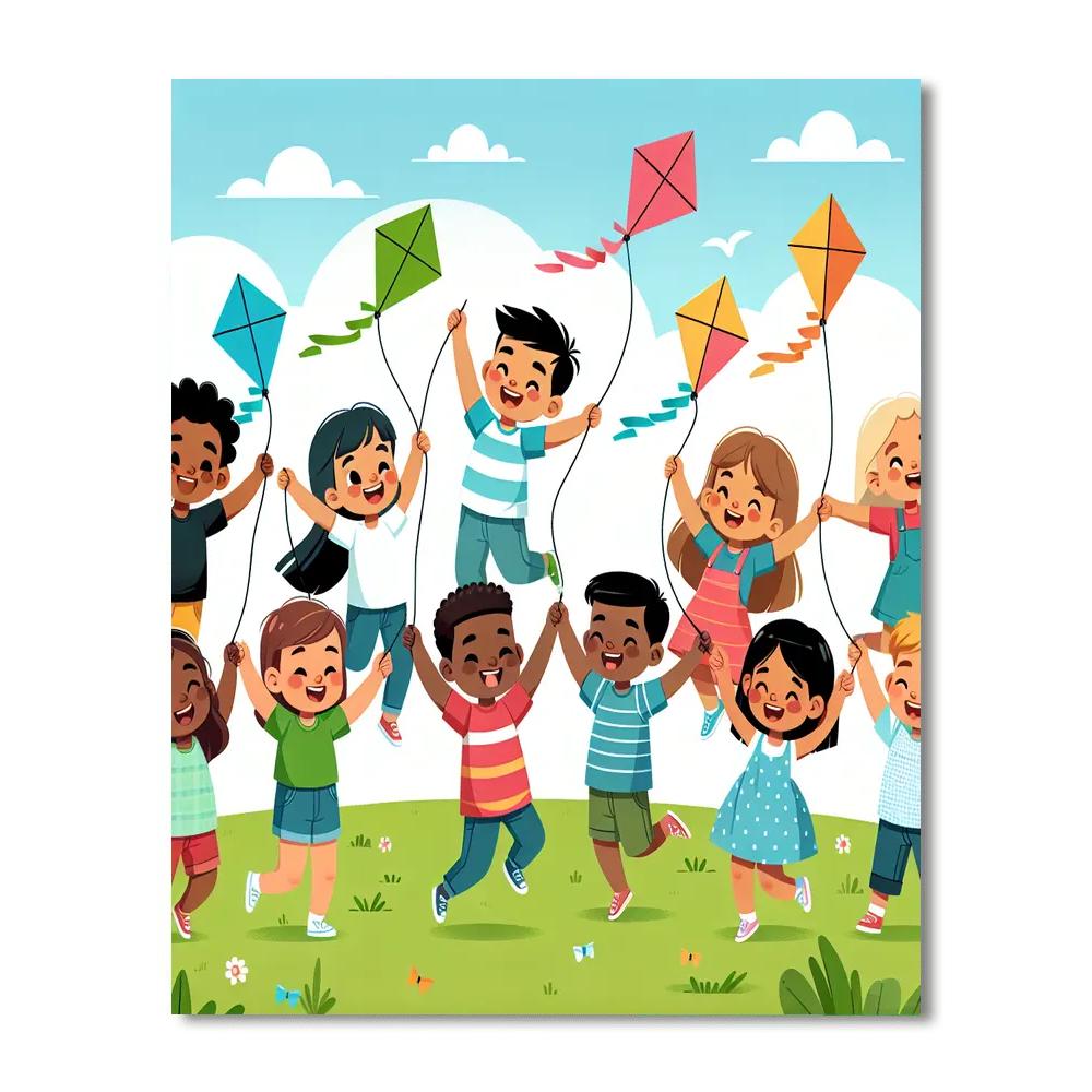 Joyous Kite Festival Number Painting