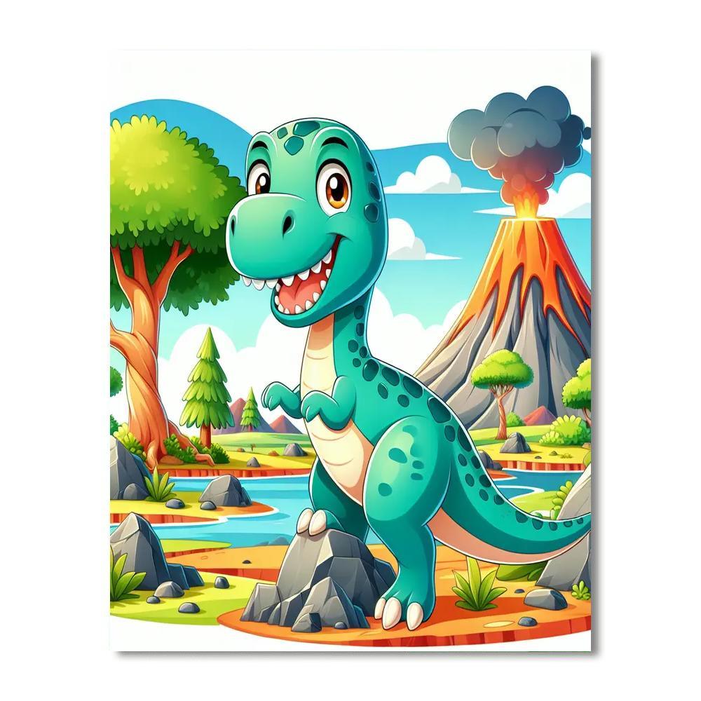 Jolly Dinosaur Paint By Color