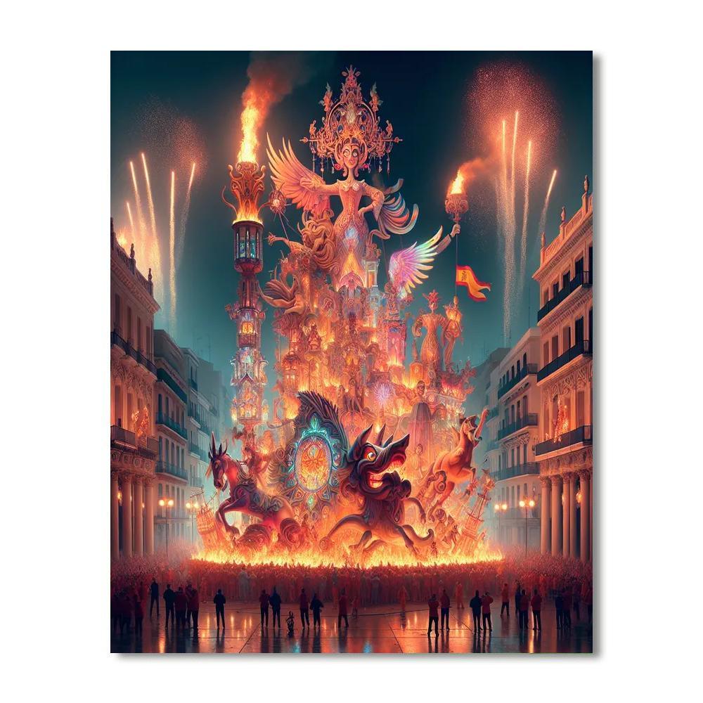 Fallas De Valencia - Valencia, Spain Paint By Numbers Art