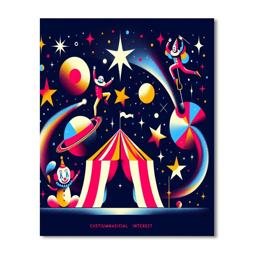 Galactic Circus Show Number Painting
