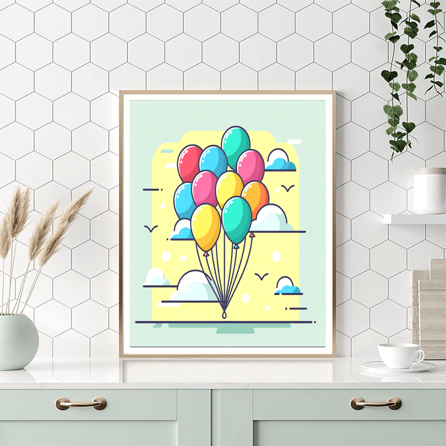 Breezy Balloons Paint By Numbers Art