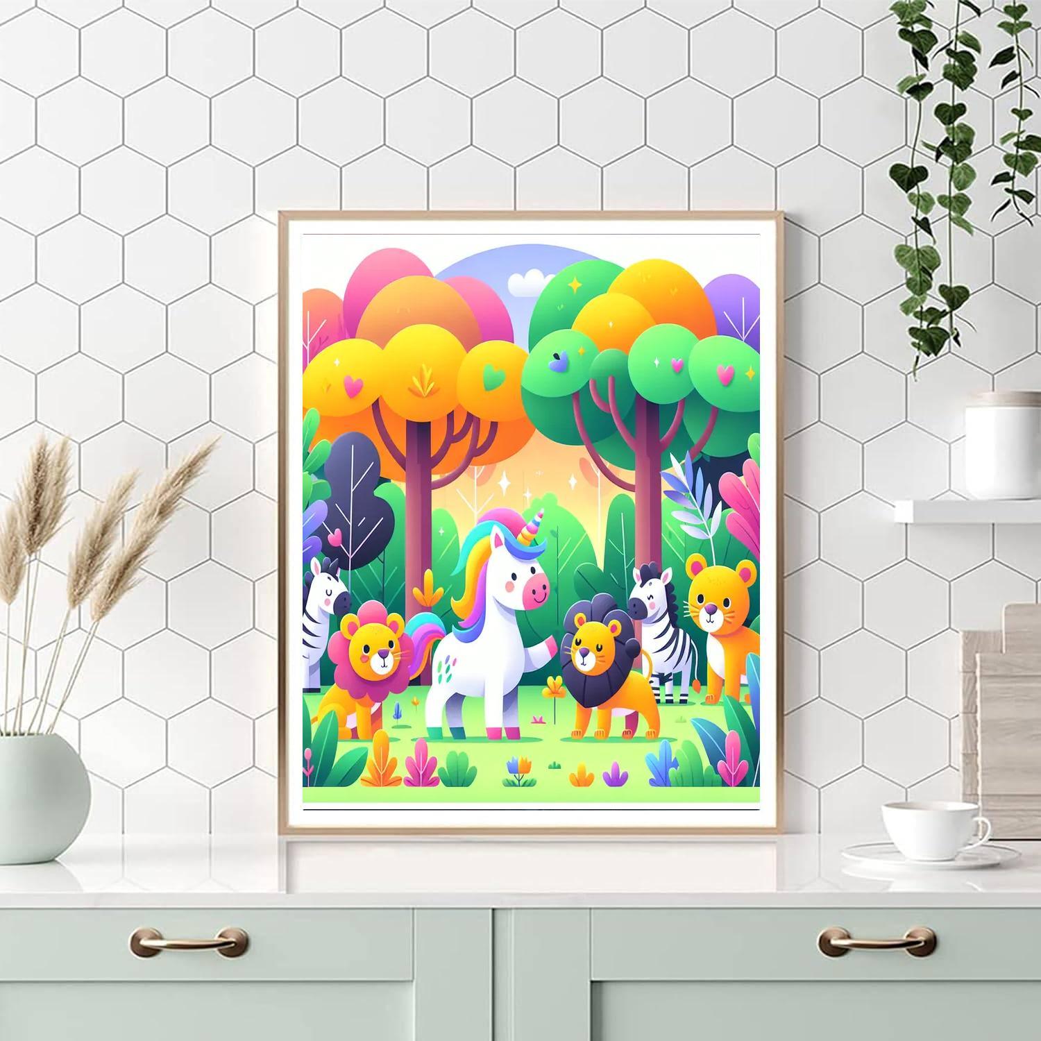 Magical Unicorn Safari Paint By Numbers Art