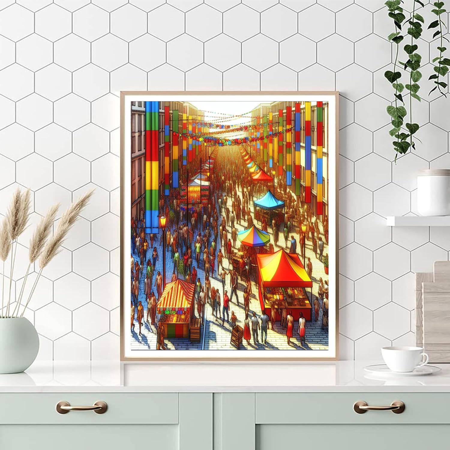 Lively City Festival Numbered Painting Kits