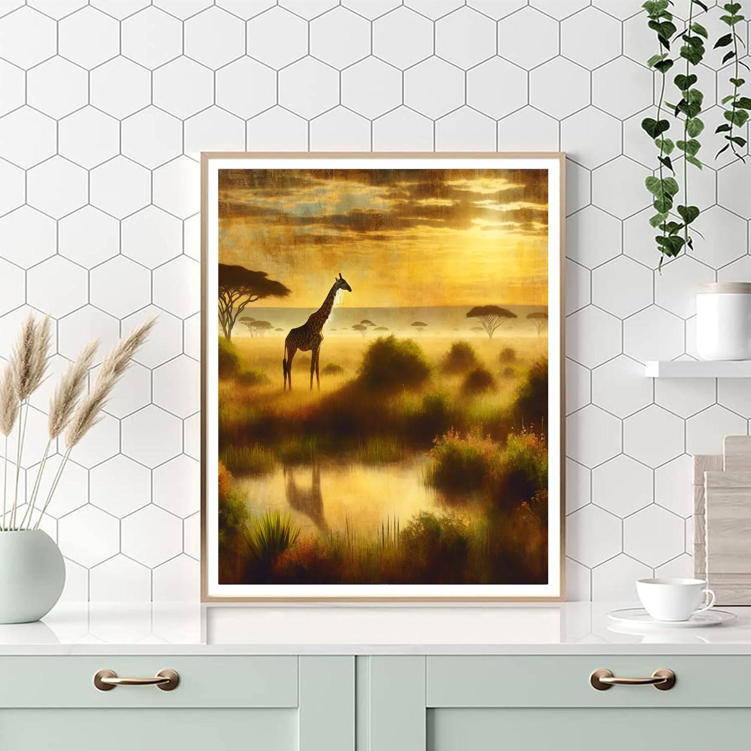 Giraffe's Graceful Heights Paint By Number