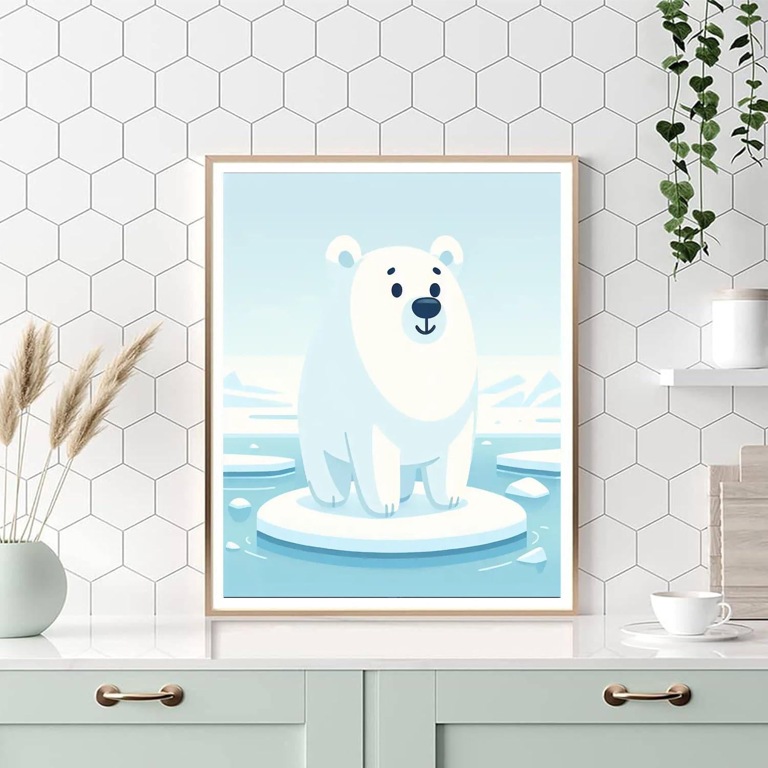 Cheerful Polar Bear Number Painting
