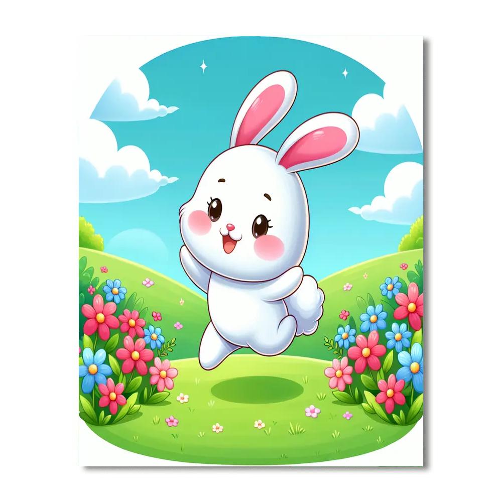 Adorable Bouncing Bunny Numbered Painting Kits