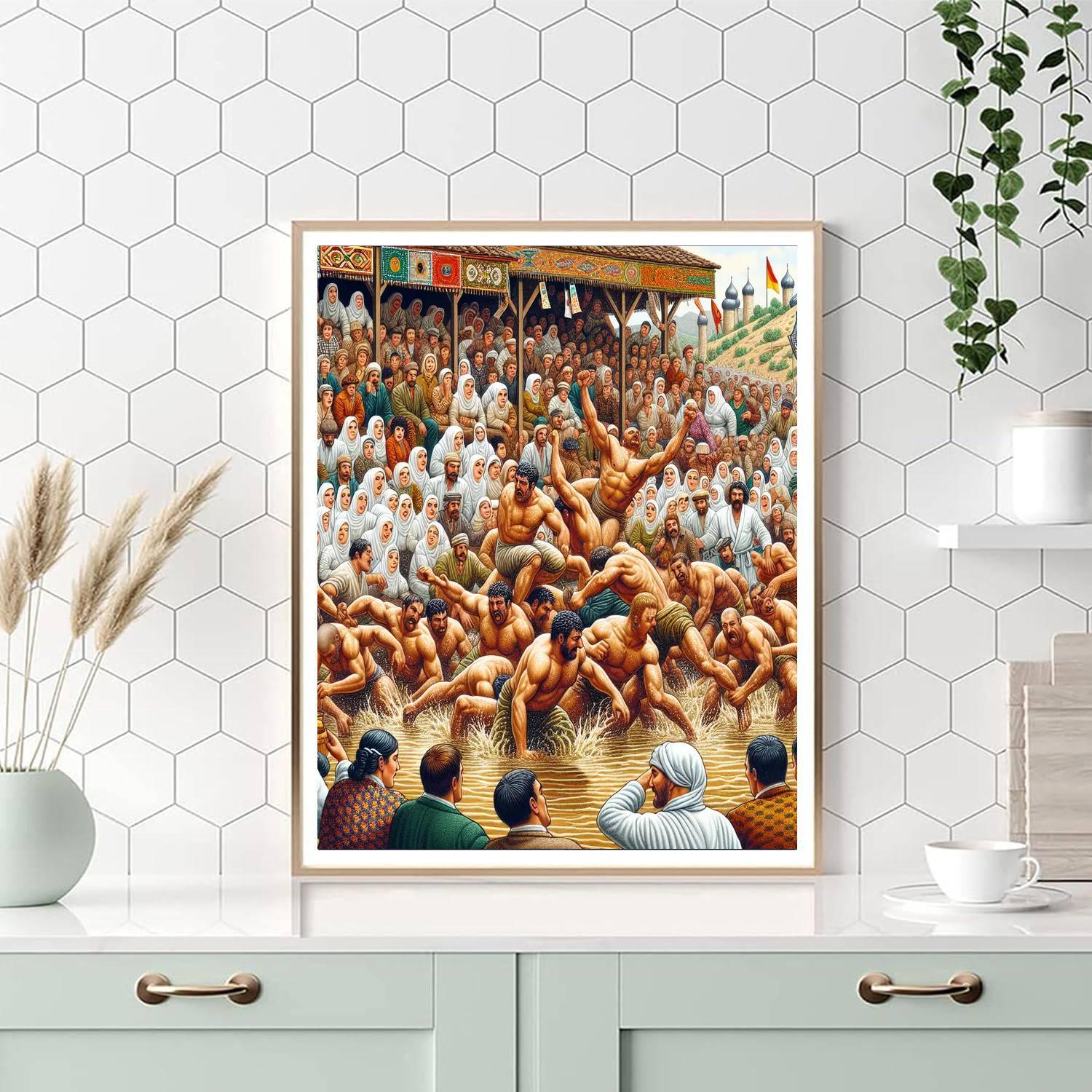 Kirkpinar Oil Wrestling - Turkey DIY Paint By Numbers