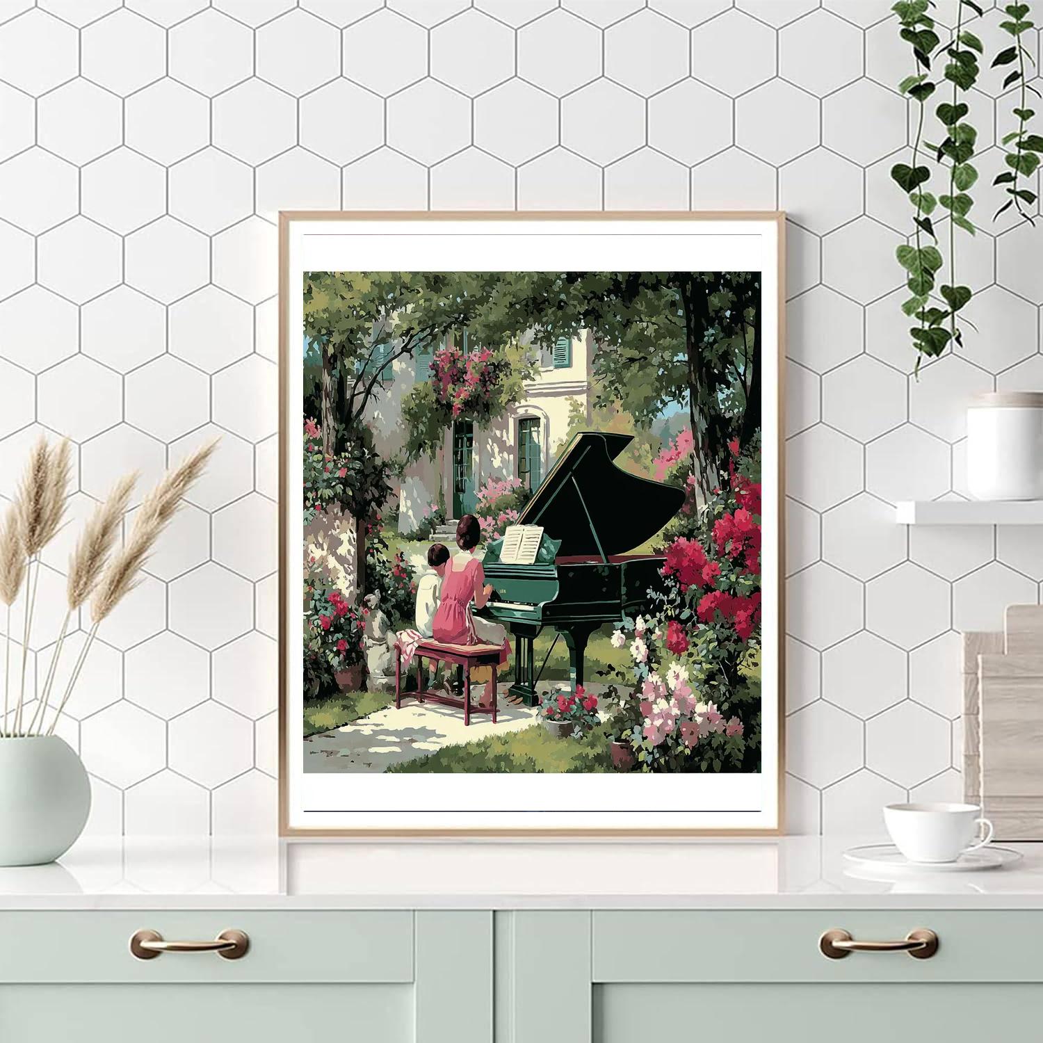 Piano Of Petals Paint By Numbers Kits