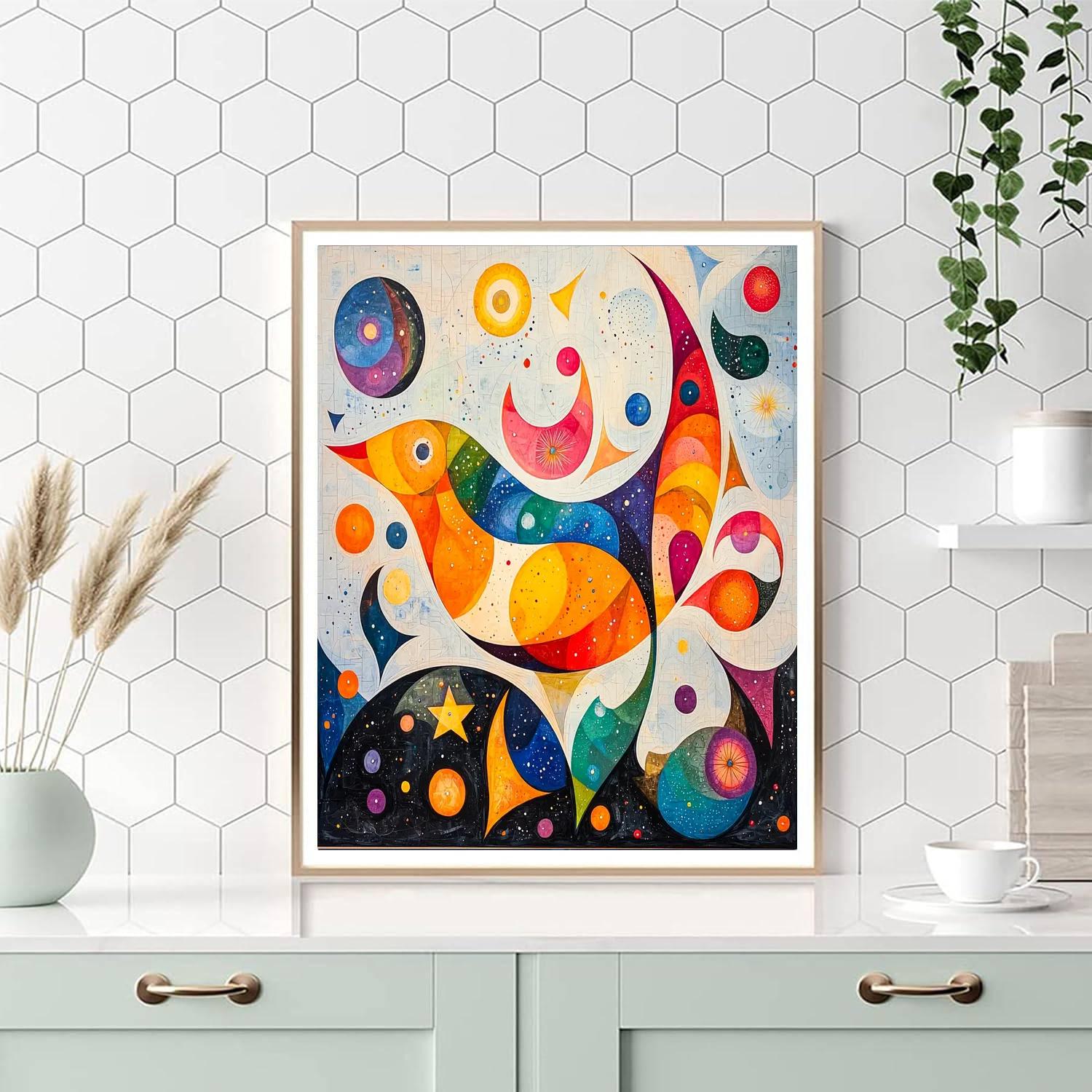 Paul Klee Inspired Vibrant Imaginings  Painting Number Kit