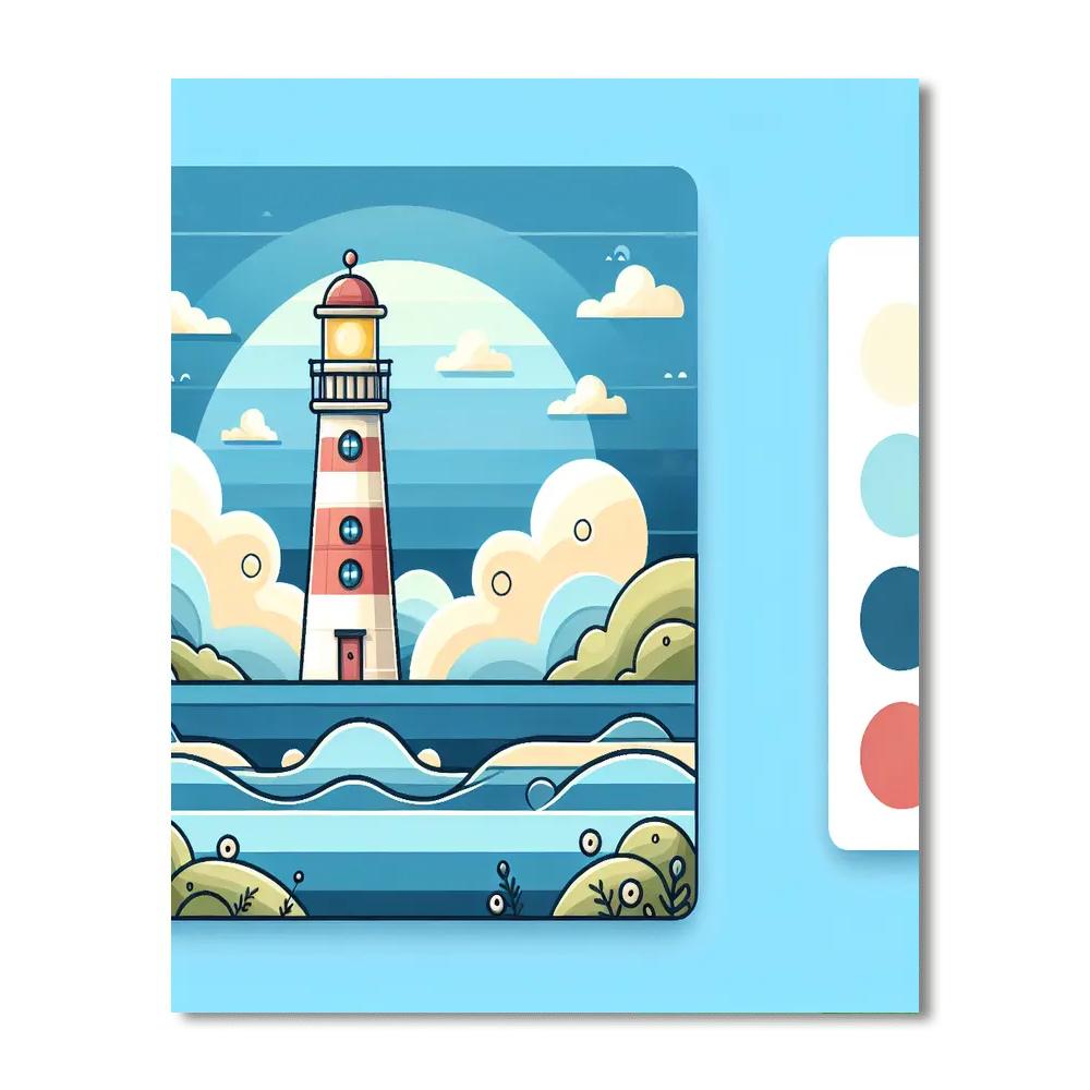 Bright Lighthouse Paint By Color