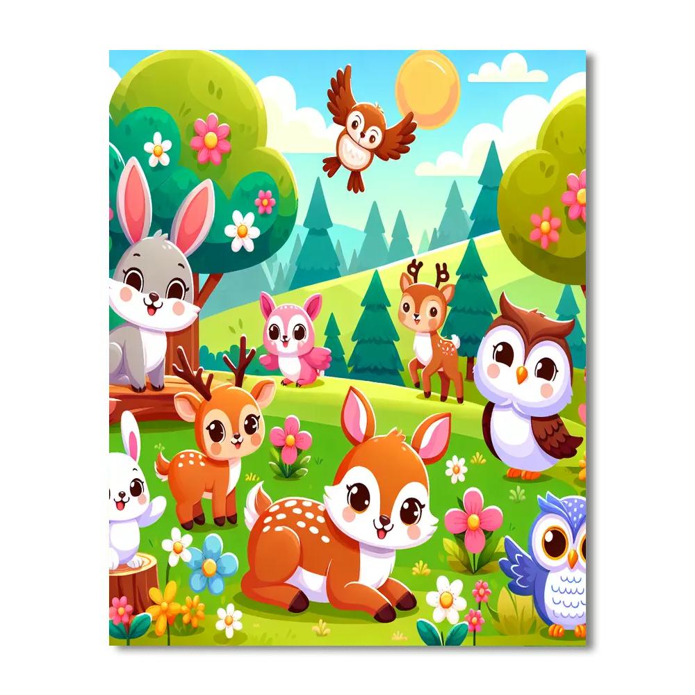 Adventure With Forest Friends Paint By Numbers Art