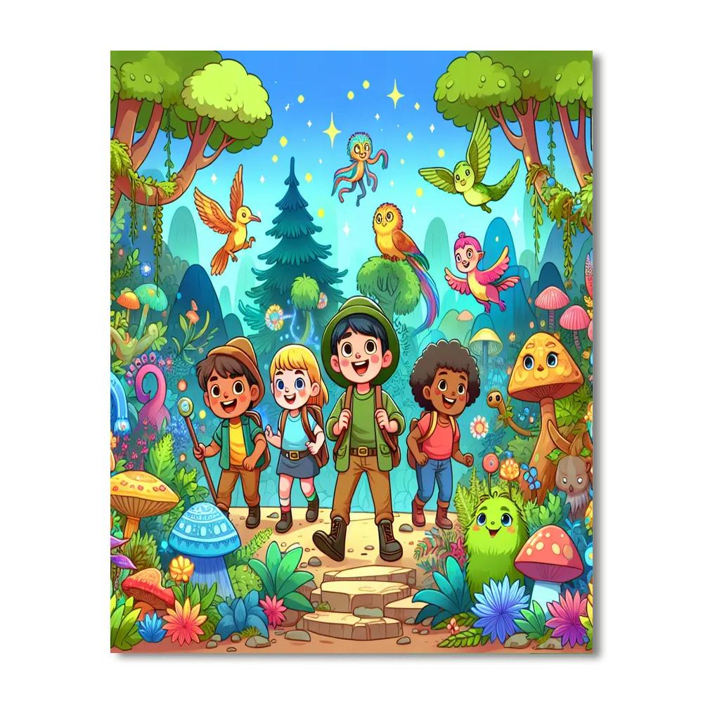 Adventurers In The Enchanted Forest DIY Paint By Numbers