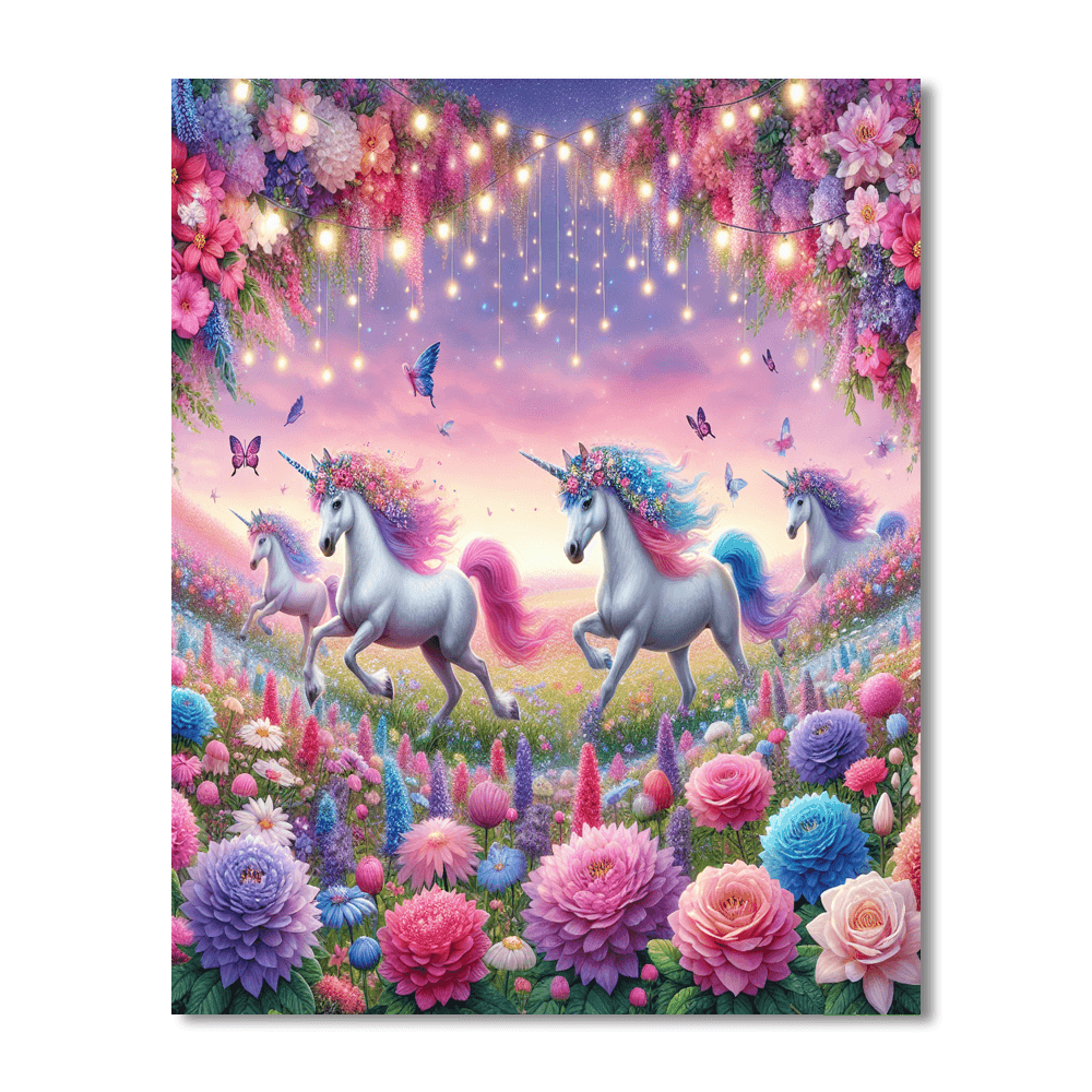 Whimsical Unicorn Parade Paint By Numbers