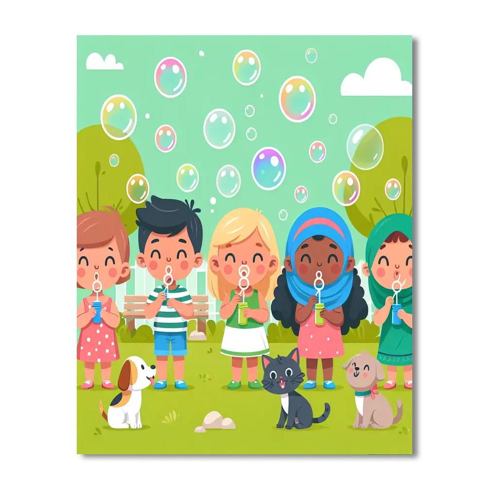 Bubble-blowing Bonanza Number Painting