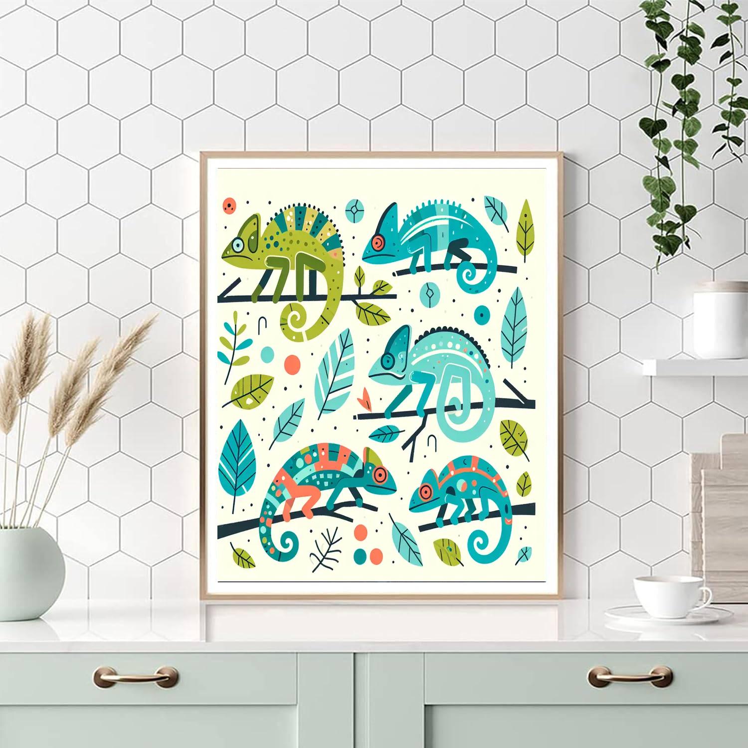 Chirpy Chameleon Jungle Painting By Numbers Kit