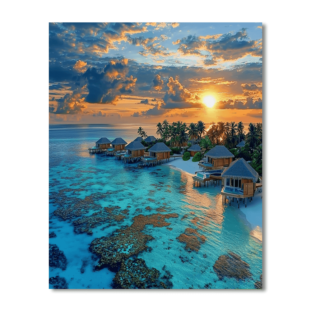 Maldives Beaches DIY Paint By Numbers