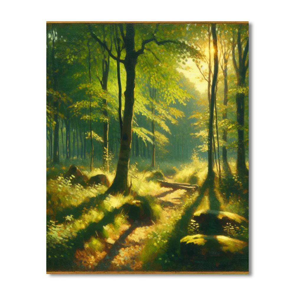 Sunlit Woodland Escape Paint By Color
