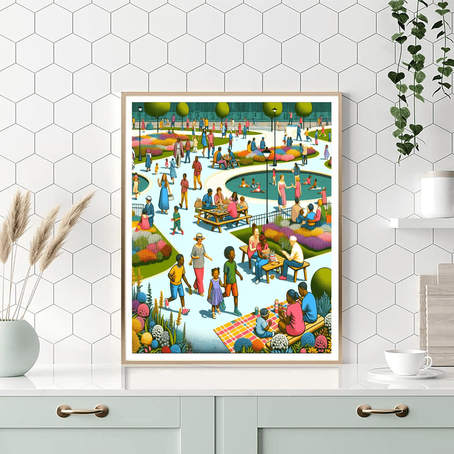 Colorful City Park Paint By Color