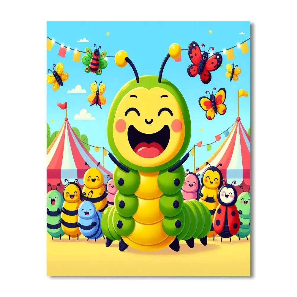 Charming Caterpillar Carnival Number Painting