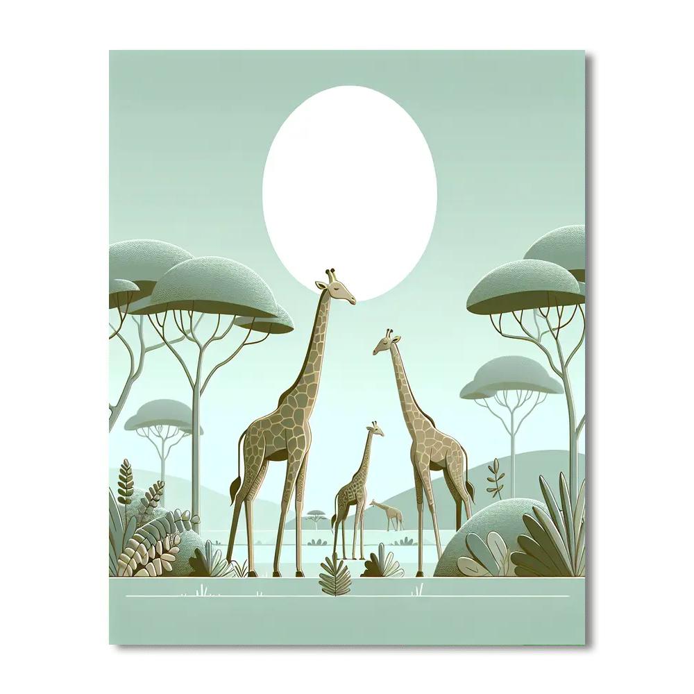 Gentle Giant Giraffes Painting Number Kit