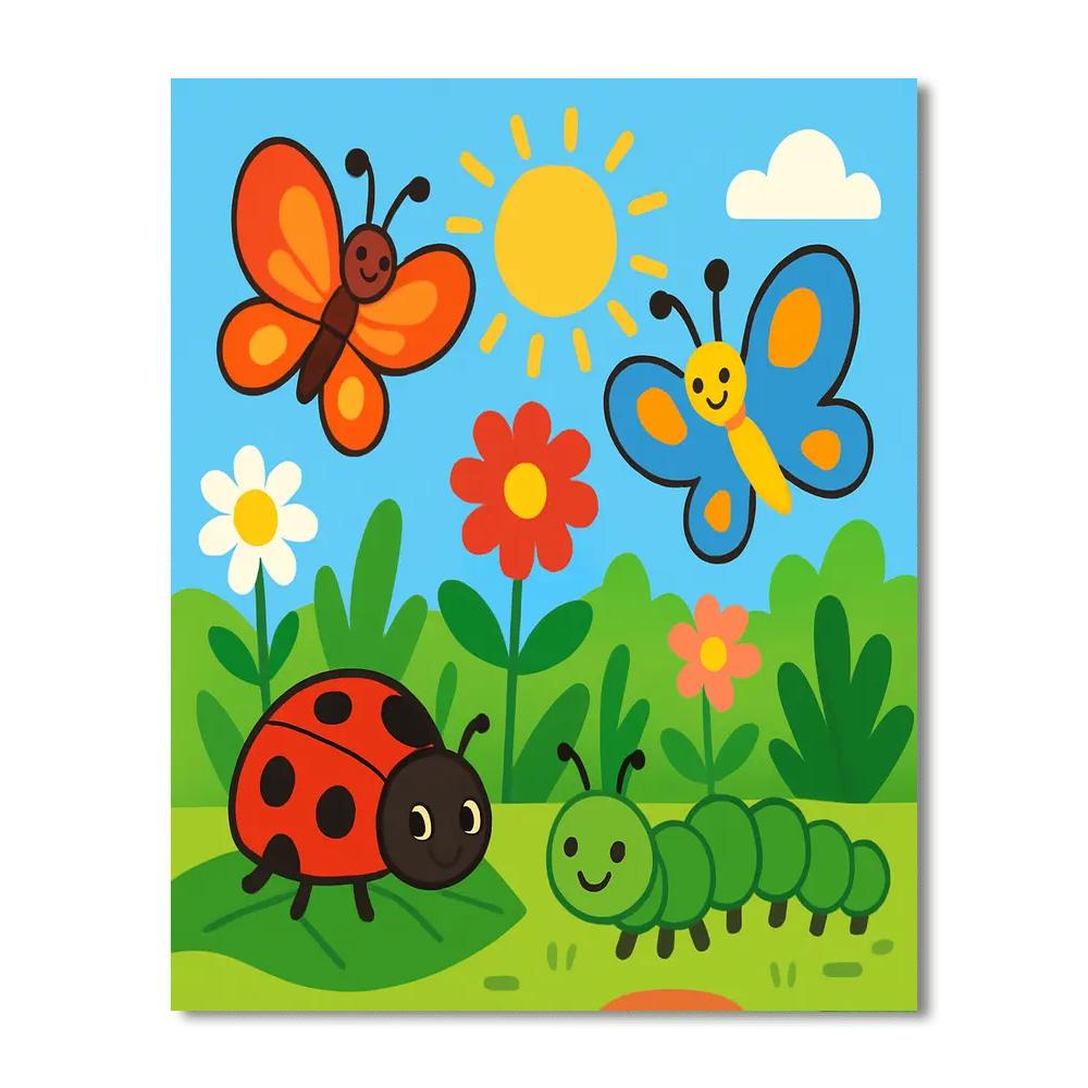 Sunny Garden Bugs DIY Paint By Numbers