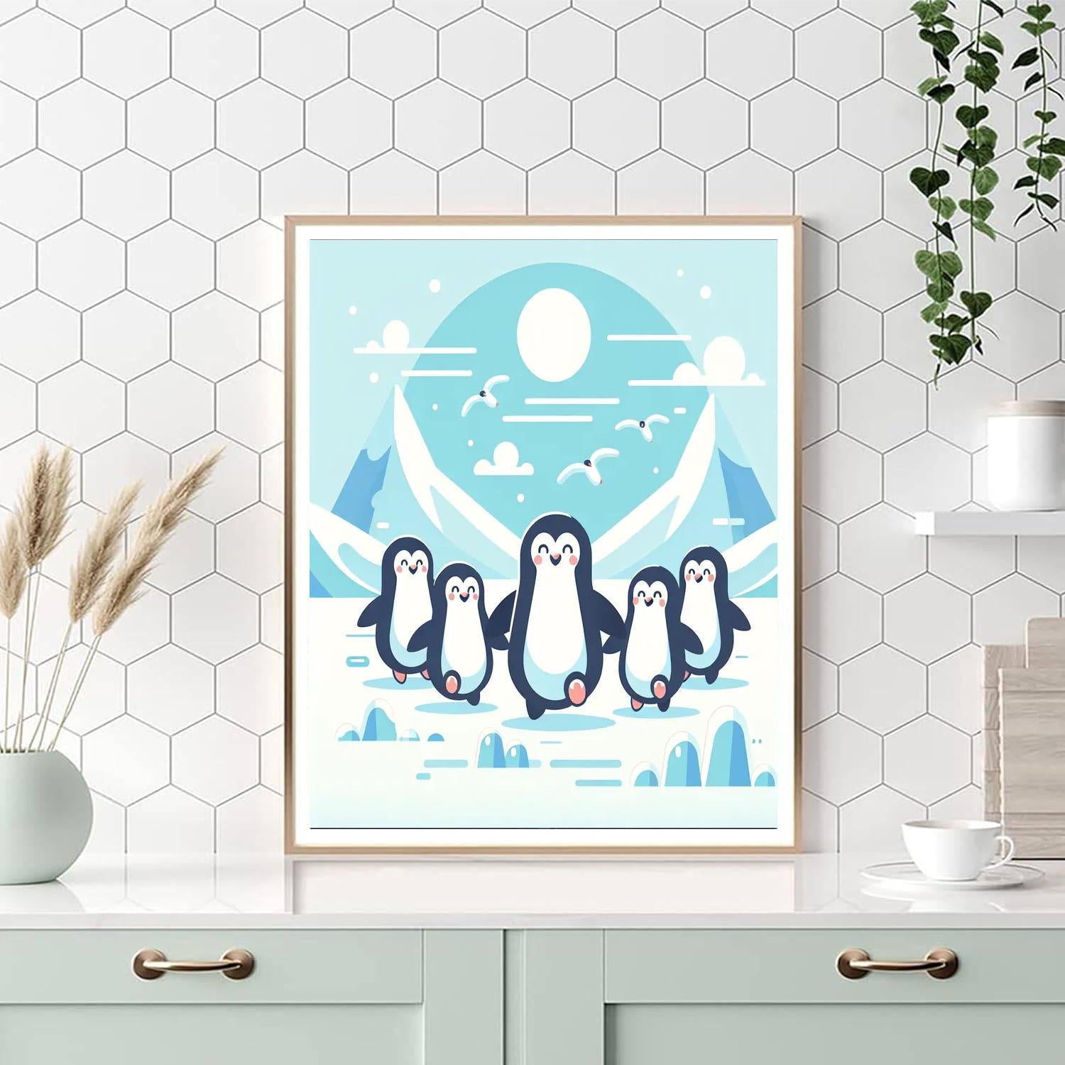 Peaceful Penguin Parade Numbered Painting Kits