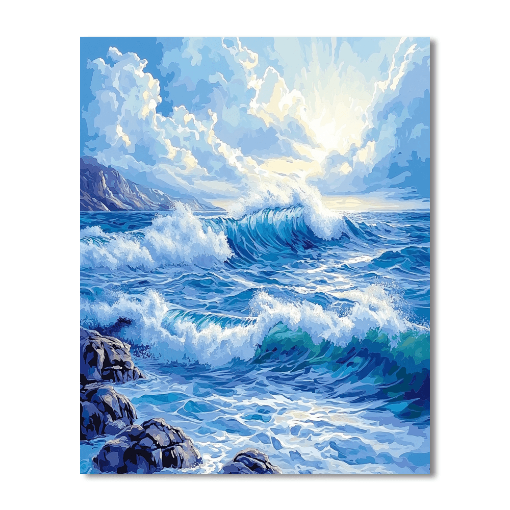 Katsushika Hokusai Inspired Waves Of Change  Painting By Numbers Kit