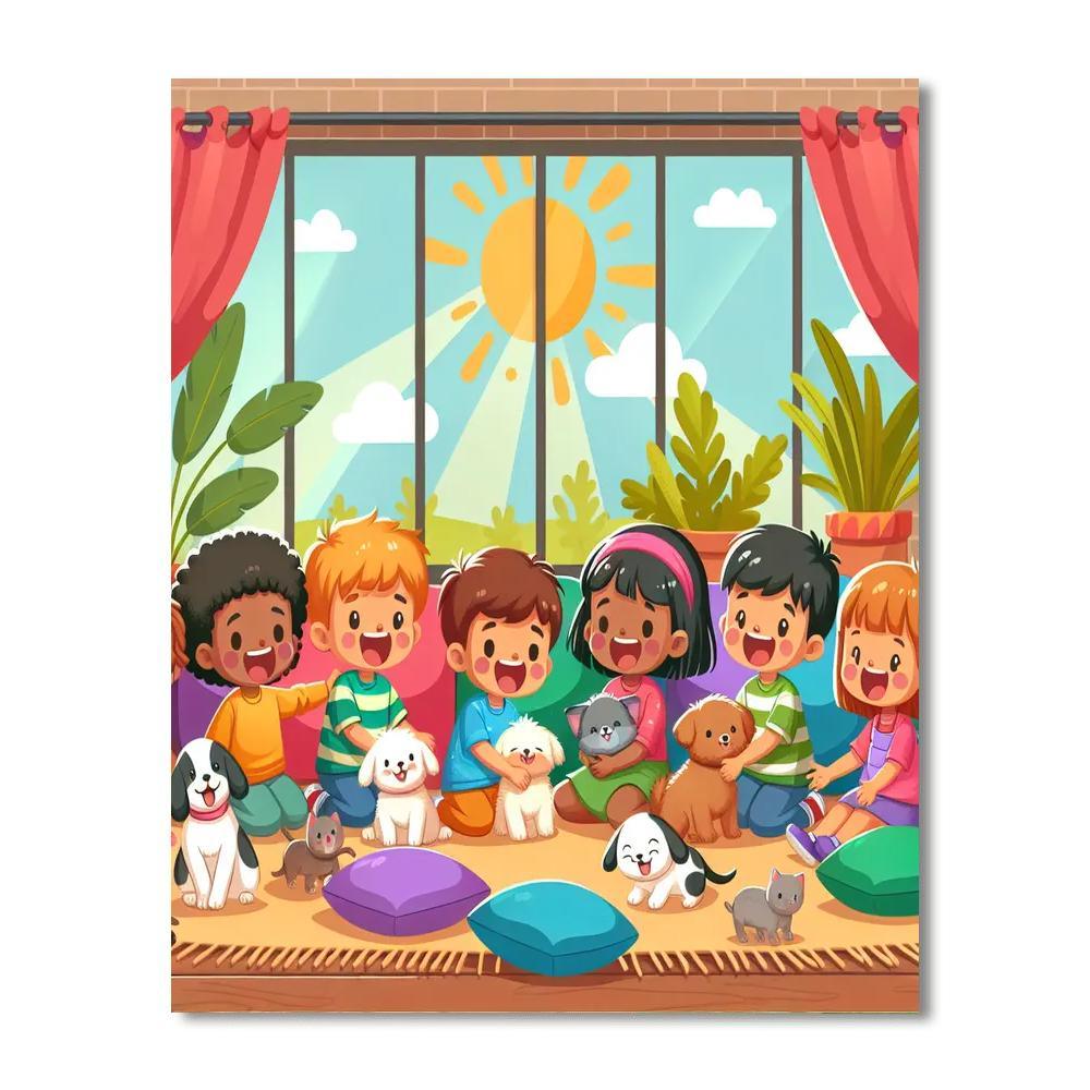 Cuddly Creatures' Hideout Paint By Number