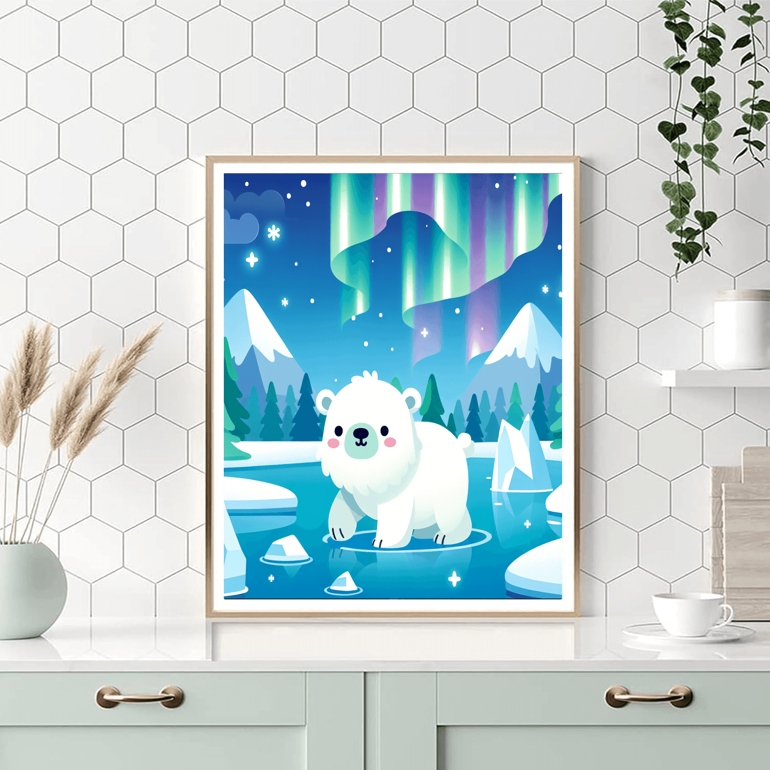 Polar Bear's Snowy Stroll Painting By Numbers Kit