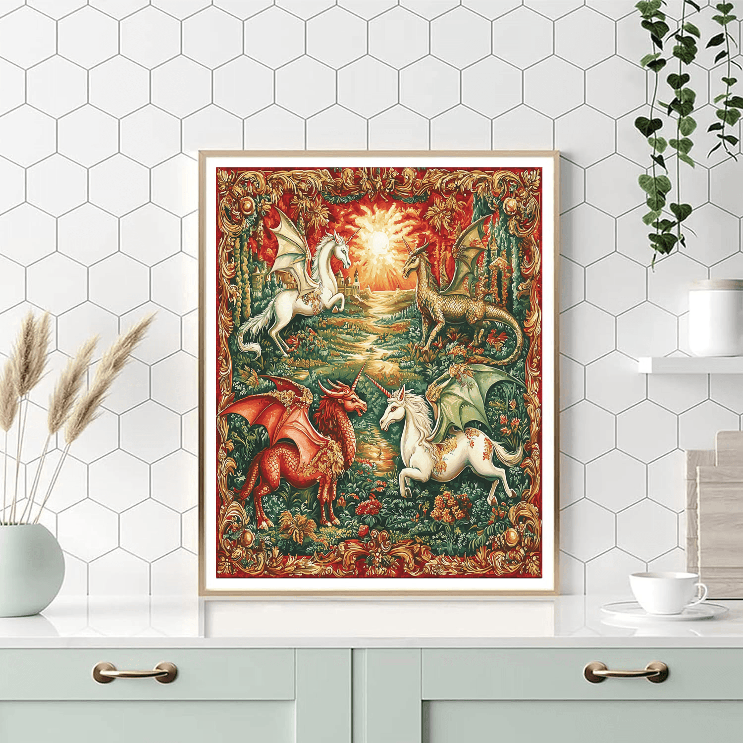 Raphael Inspired Renaissance Mythical Creatures - DIY Painting By Numbers Kit