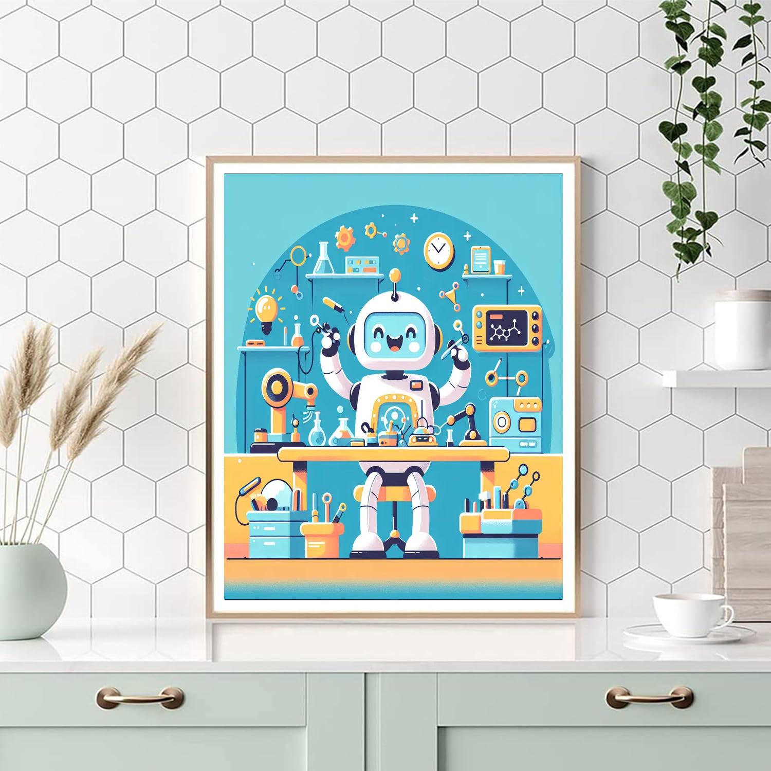Friendly Robot's Science Lab Numbered Painting Kits