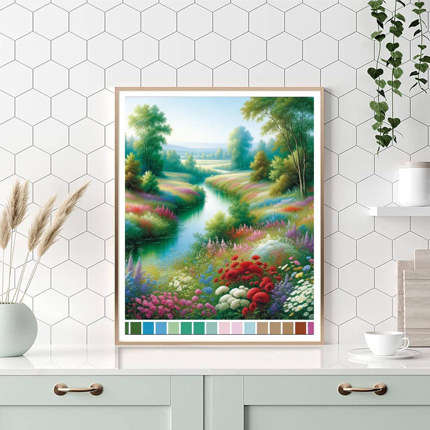 Riverside Meadow Bliss Paint By Numbers Art
