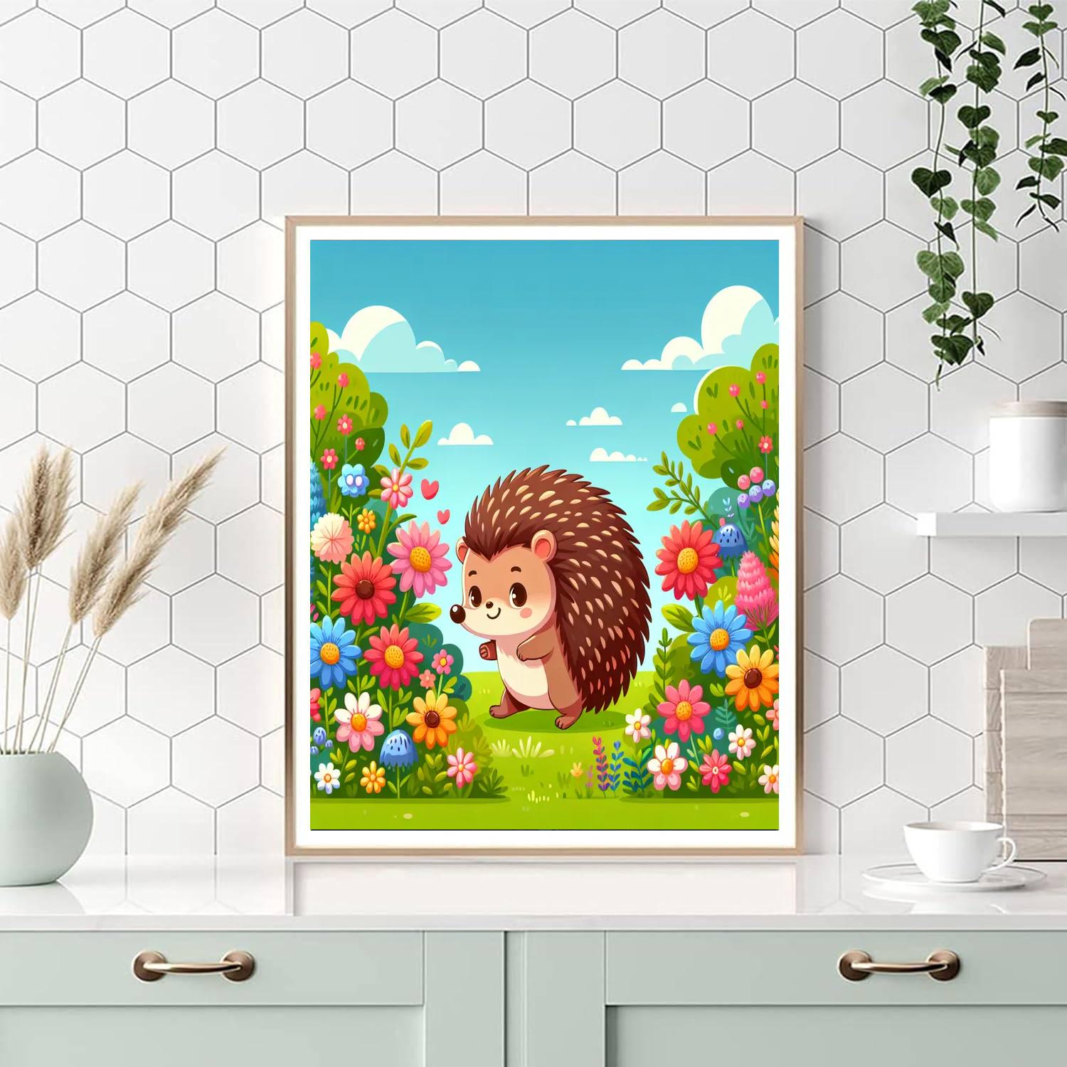 Cuddly Hedgehog Adventure Numbered Painting Kits