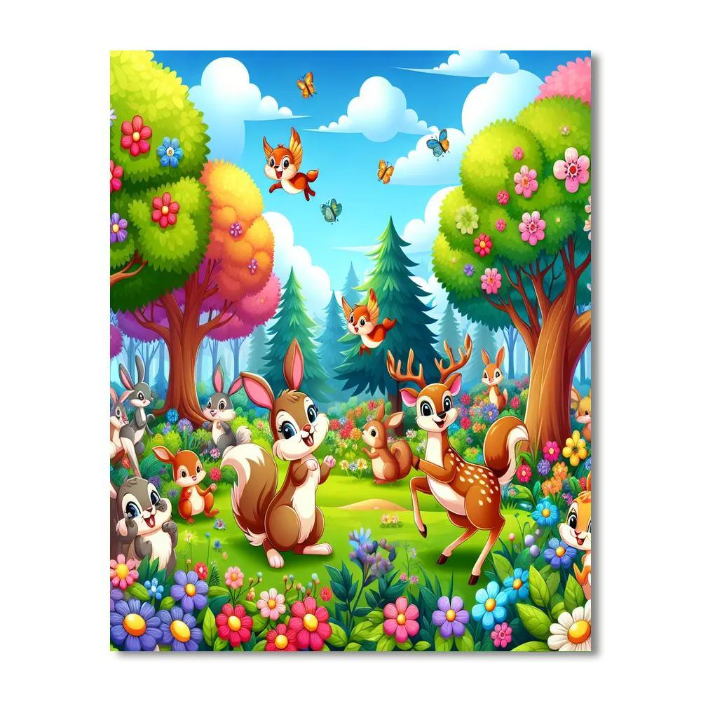 Vibrant Forest Adventures Paint By Numbers Art