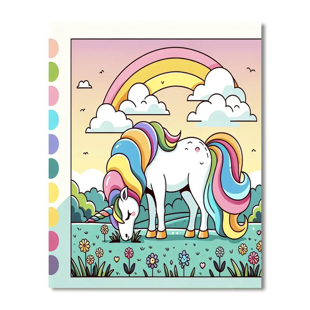 Magic Unicorn's Meadow Paint By Number