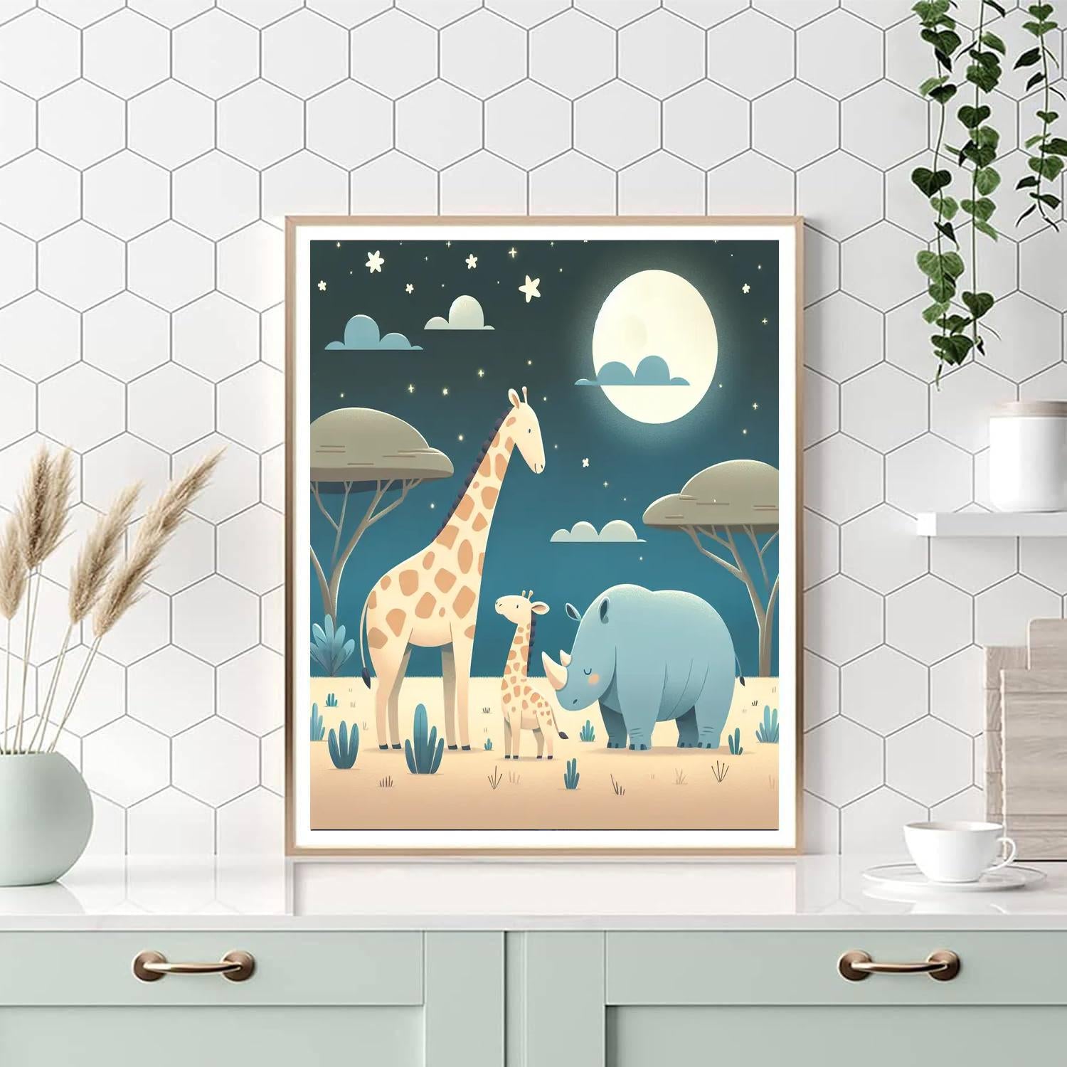 Moonlit Safari Exploration Painting By Numbers Kit
