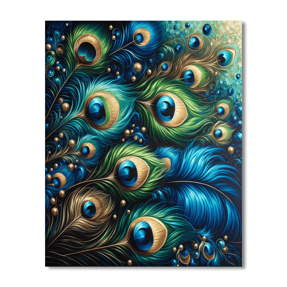 Royal Peacock Feathers DIY Paint By Numbers