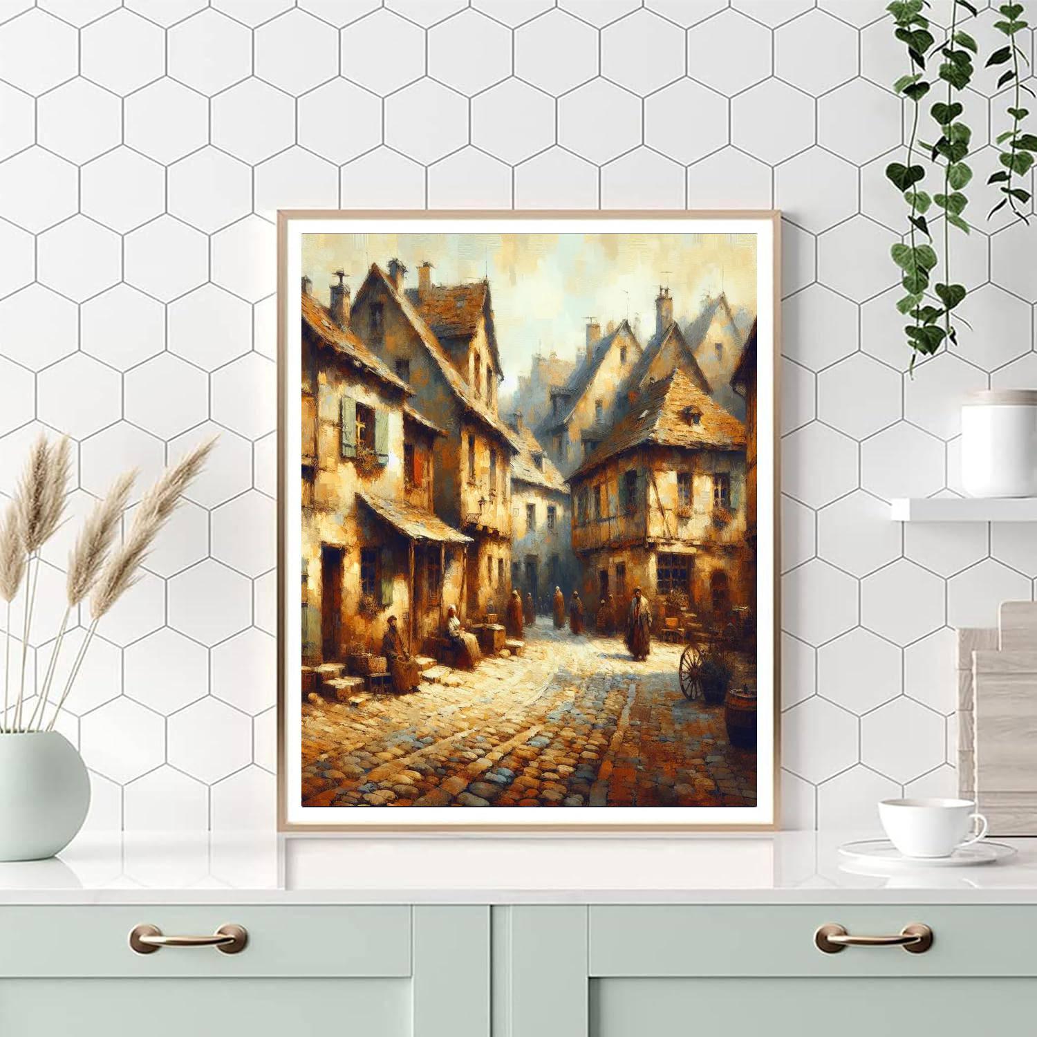 Charming Old Town Stroll Paint By Number