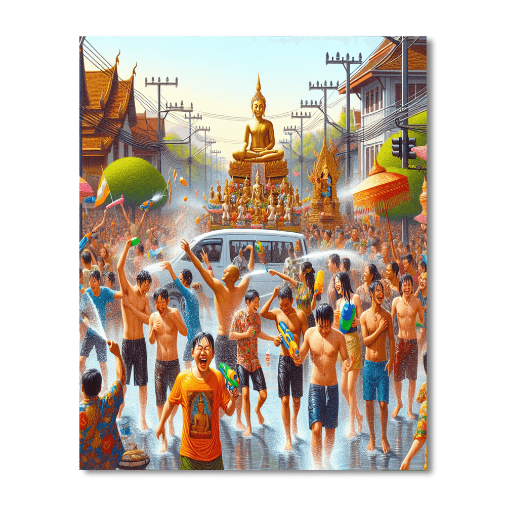 Songkran - Chiang Mai Paint By Numbers Art