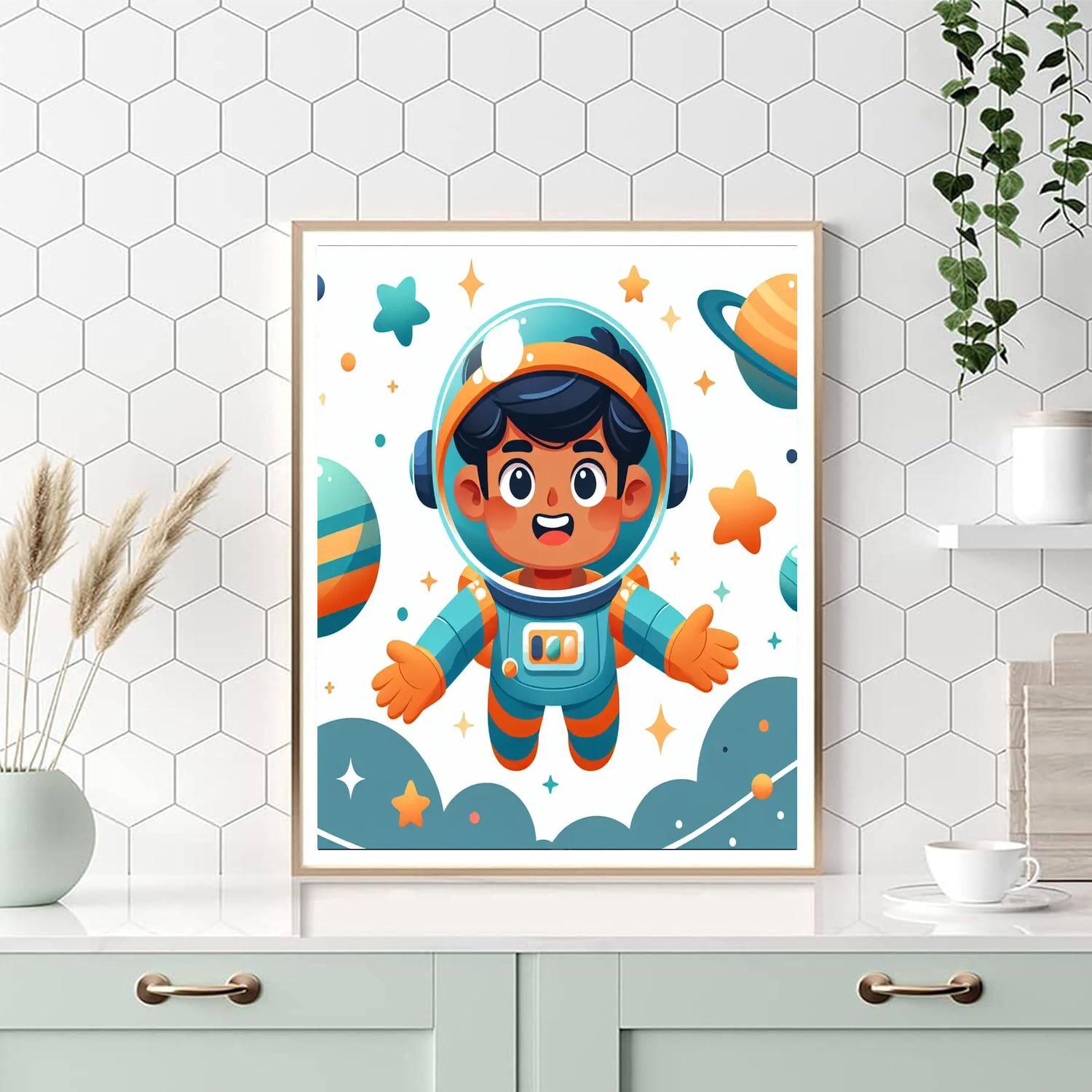 Curious Space Explorer DIY Paint By Numbers