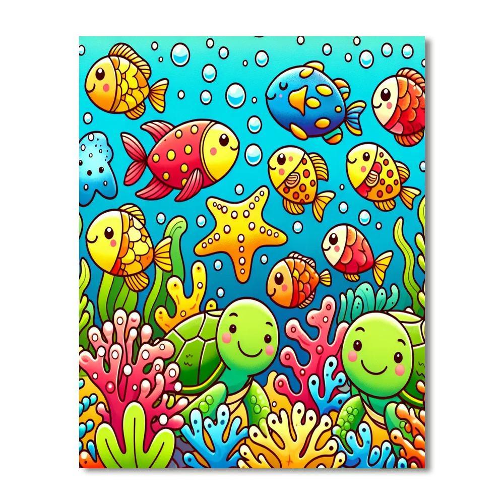 Underwater Fun Paint By Numbers Art