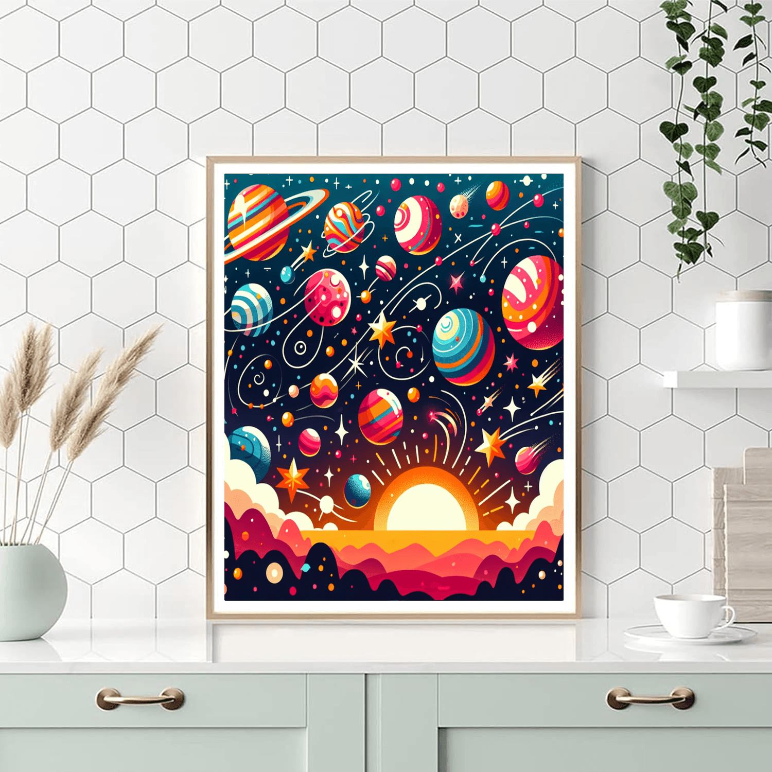 Groovy Galaxy Number Painting