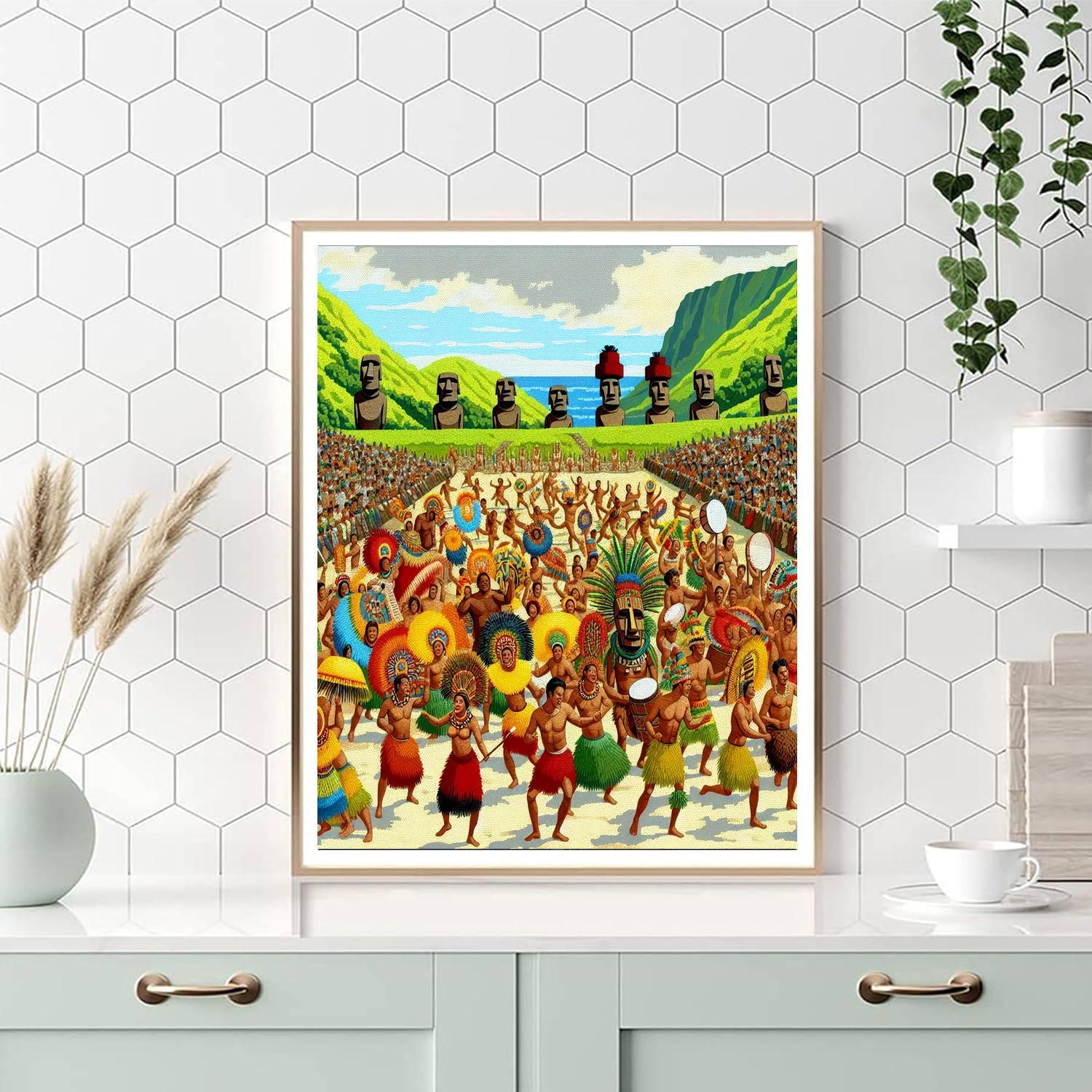 Rapa Nui Tapati Festival - Chile Paint By Numbers Art