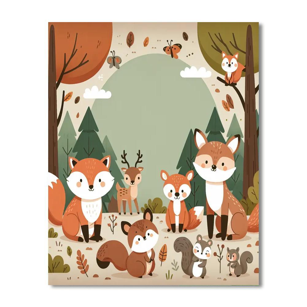 Friendly Forest Gathering Paint By Number