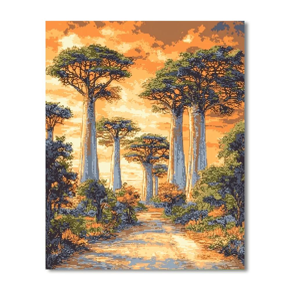 Avenue Of The Baobabs - Morondava Number Painting