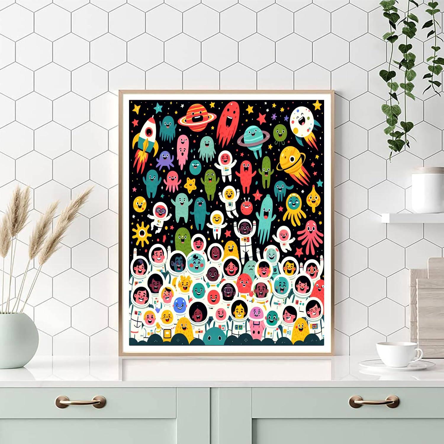 Joyful Space Friends Painting By Numbers Kit