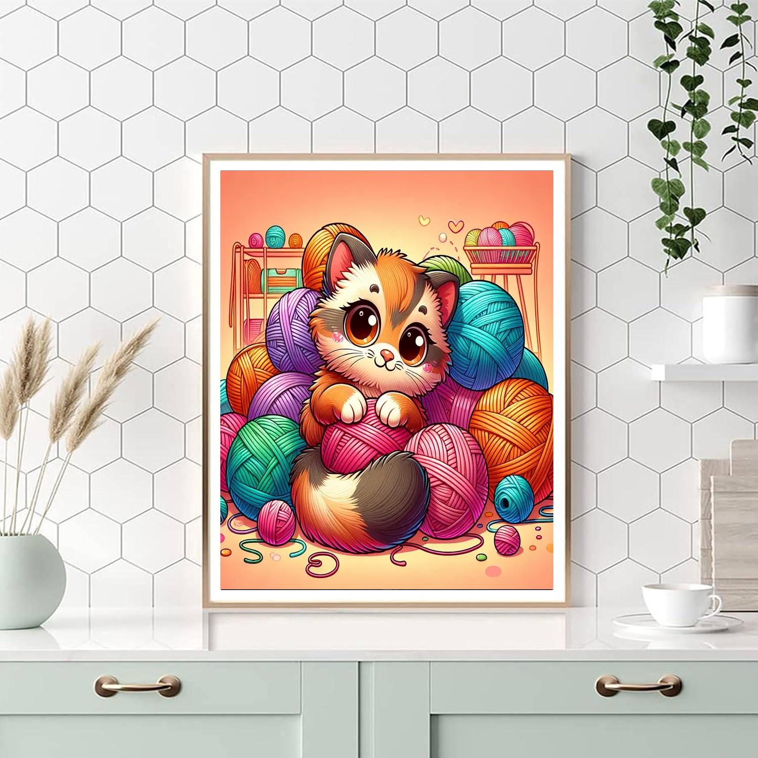 Joyful Kitten Numbered Painting Kits