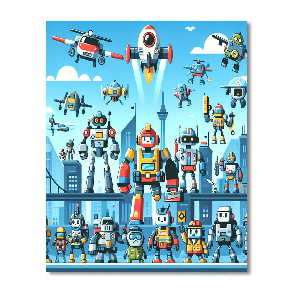 Robot Ranger Rescue Painting Number Kit