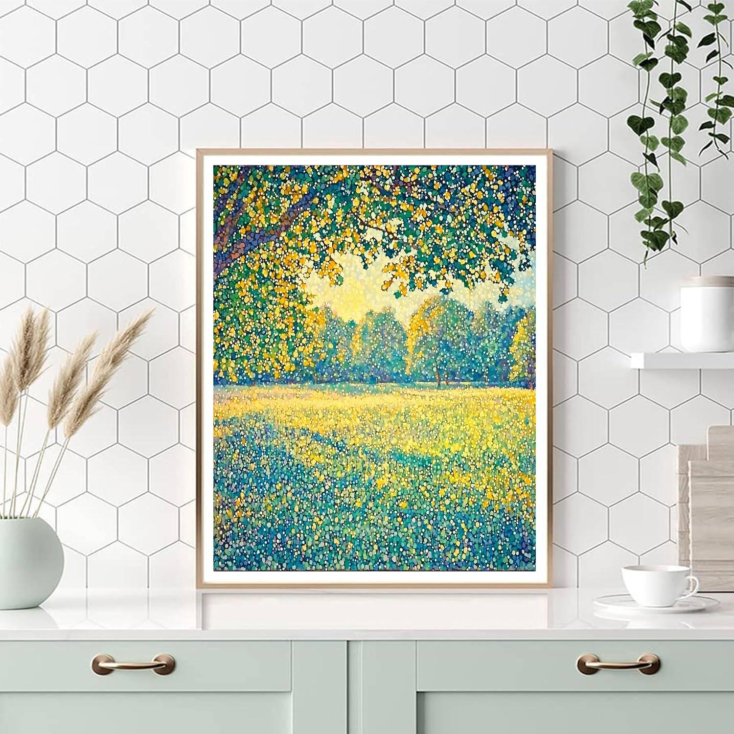 Georges Seurat Inspired Serene Meadow Of Dots  Numbered Painting Kits