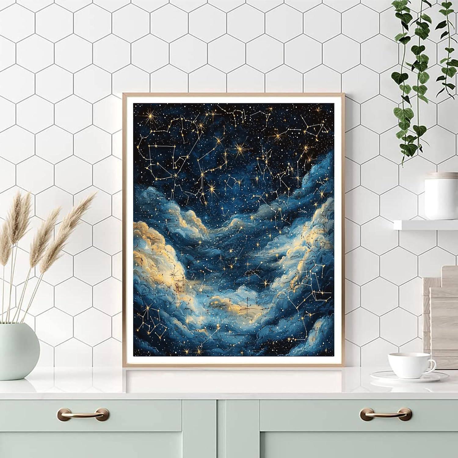 Leonardo Da Vinci Inspired Celestial Dance Of Color And Light  Paint By Numbers Art